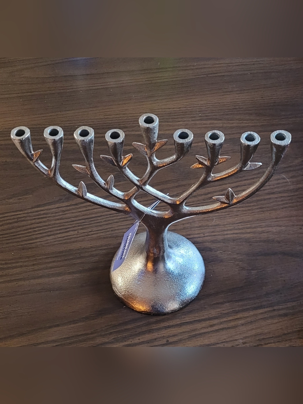 Silver Metal Tree Branch Menorah - Home Accent